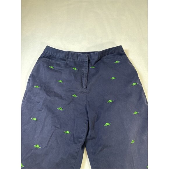 EP Pro Golf Embroidered Cropped Capri Pants Stretch Navy Blue Size 8 With Turtle - Picture 3 of 8